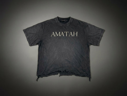 Vintage Wash Boxy Distressed Hem T-Shirt